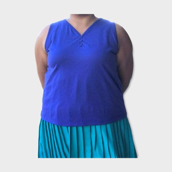 Extra Elements 90s Dark Purple Pull Over Sleeveless Tank Top size 20W - Picture 5 of 6